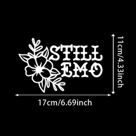 2PC Still Emo with Flower Stickers 6.69"x4.33", Retro Emotional Atmosphere, Waterproof & Adhesive Decal for Cars, Laptop, Windows, Home Life Decor |#AZ310