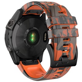 Bandkids 26mm Camouflage Band for Garmin Fenix 5X /Fenix 6X /Fenix 7X Watch Band,Soft Silicone Waterproof Sport Quickfit Watch Bands for Garmin Fenix 6X Pro/5X Plus/Fenix 3/3 HR/Enduro/Tactix Delta