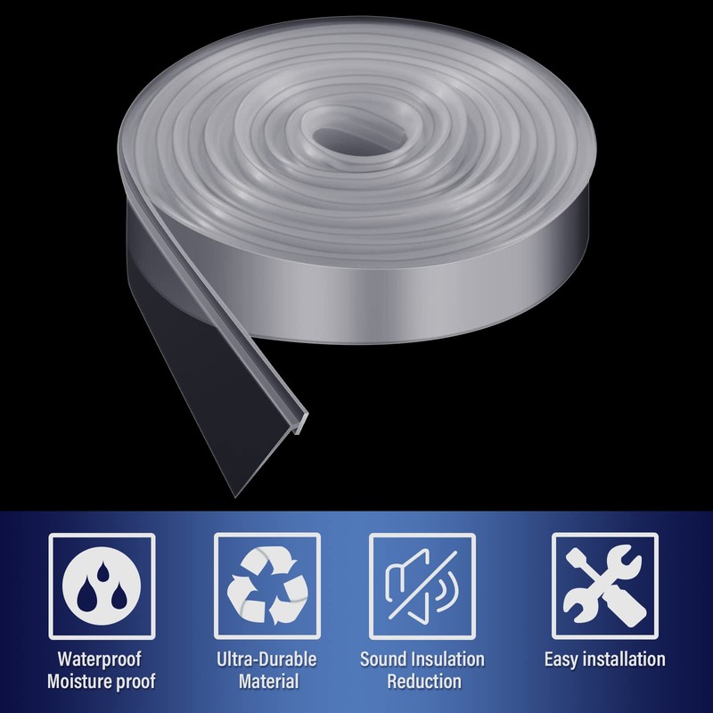 Treela 108-Inch 7/8"" Angled T-Slot Shower Door Seal Strip
