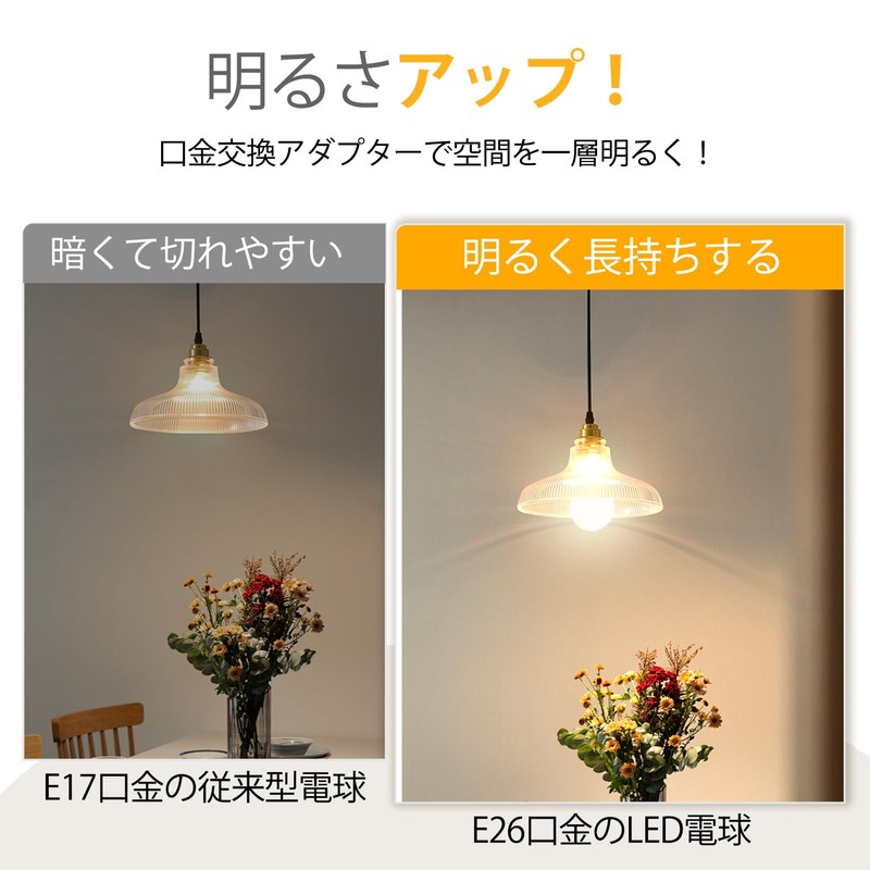 ORALUCE E17-E26 Base Conversion Adapter, E17 E26 Conversion Socket, E26