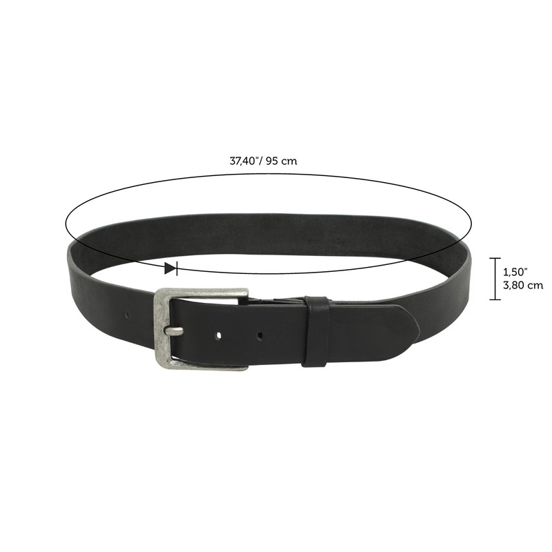 Gusti Genuine Leather Trowel Belt Simple Leather Belt with Silver