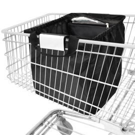 achilles Einkaufswagentasche faltbar mit Kühleinsatz, Kühltasche, Einkaufstasche für alle gängigen Einkaufswagen, Tasche für den Einkaufswagen, Einhängetasche, Schwarz, 54x35x39 cm