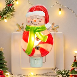 MUMTOP Christmas Night Lights Plug Into Wall - Snowman Night Light Nightlight for Christmas Bedroom or Bathroom Holiday Decoration