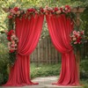 ESGOTBME 10x12ft Wrinkle Free Red Backdrop Curtain for Parties Soft