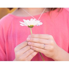 Precious Pieces Sterling Silver Simulated December Birthstone Baby Ring with Flower for Little Girls (Size 5)