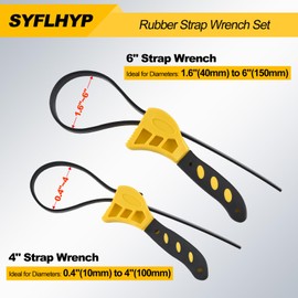 SYFLHYP 2 Unit Pack Heavy-Duty Adjustable Rubber Strap Wrenches Set