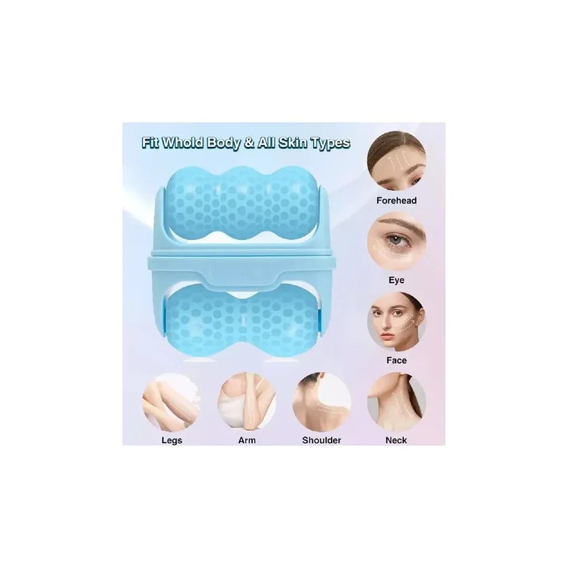 2 En 1 Rodillo Para Masaje Frio Facial Cara Arrugas