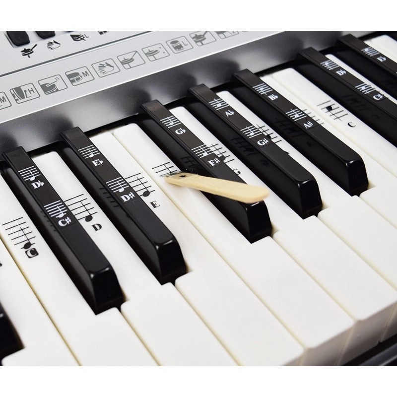 QMG Piano and Keyboard Full Set Stickers for White and