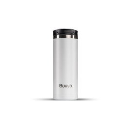 Buoya - Vaso flotante vertical de 12 onzas, aislado al aspiradora, acero inoxidable con tapa, perfecto para piscina, spa, lago o océano