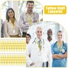 30Pcs Yellow Staff LANYARDS Staff Badge Lanyard Keychain Lanyards Wrist