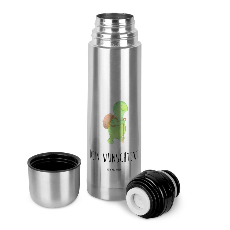 Mr. & Mrs. Panda Personalisierte Thermoskanne Schildkröte Wanderer 500 ml