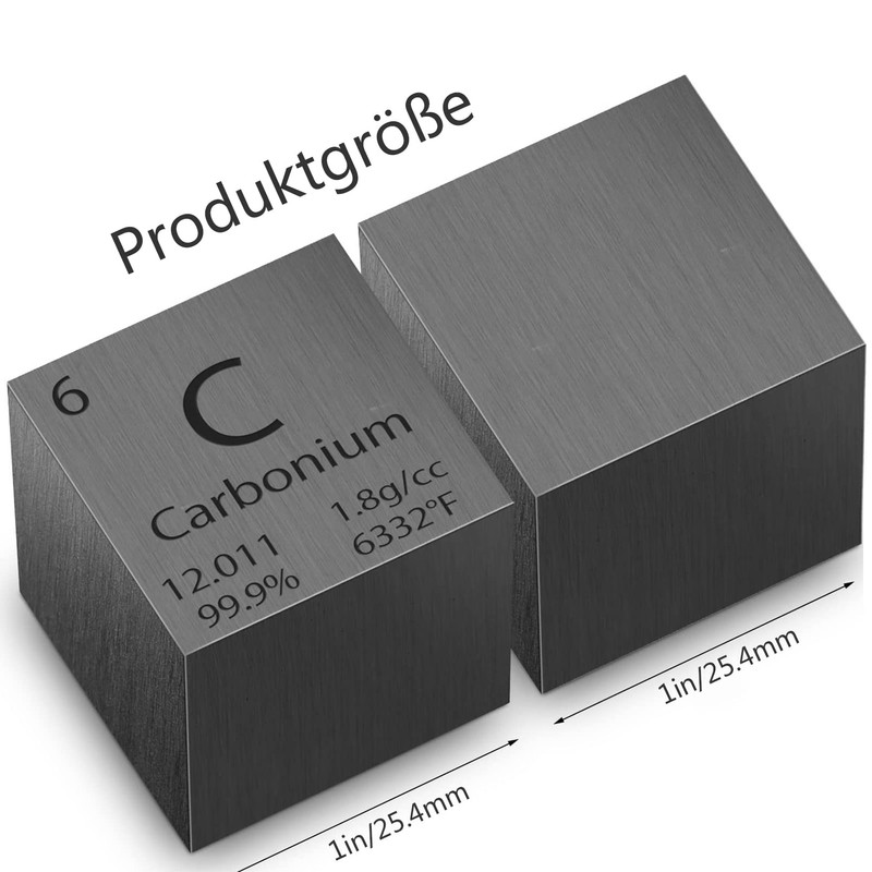 Pevfeciy 1 Inch Carbon Cube 25.4 mm Metal Density Cube