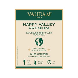 VAHDAM, Happy Valley Darjeeling Premium First Flush Black Tea 2023 | 3.53Oz/100g, Exclusive Hand Picked Black Loose-Leaf Tea | Fresh Summer Harvest Tea | Brews 50+ Cups