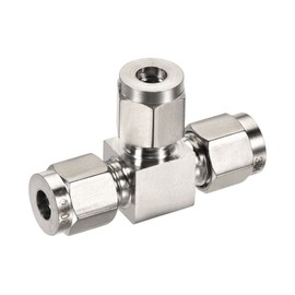 MECCANIXITY Quick Connect Air Line Compression Fittings 304 Stainless Steel 6mm OD Tube 3 Way T Type Tee Union Splitter Connector