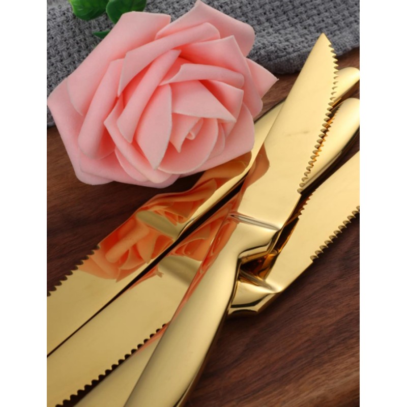 Buyer Star Steak Knife Set, 4-Piece Serrated Steak Cutlery Steak