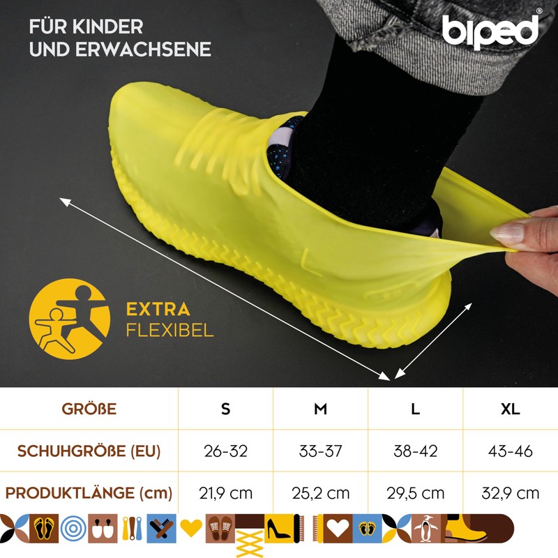 biped 1 Pair of Waterproof Silicone Shoe Covers for Many