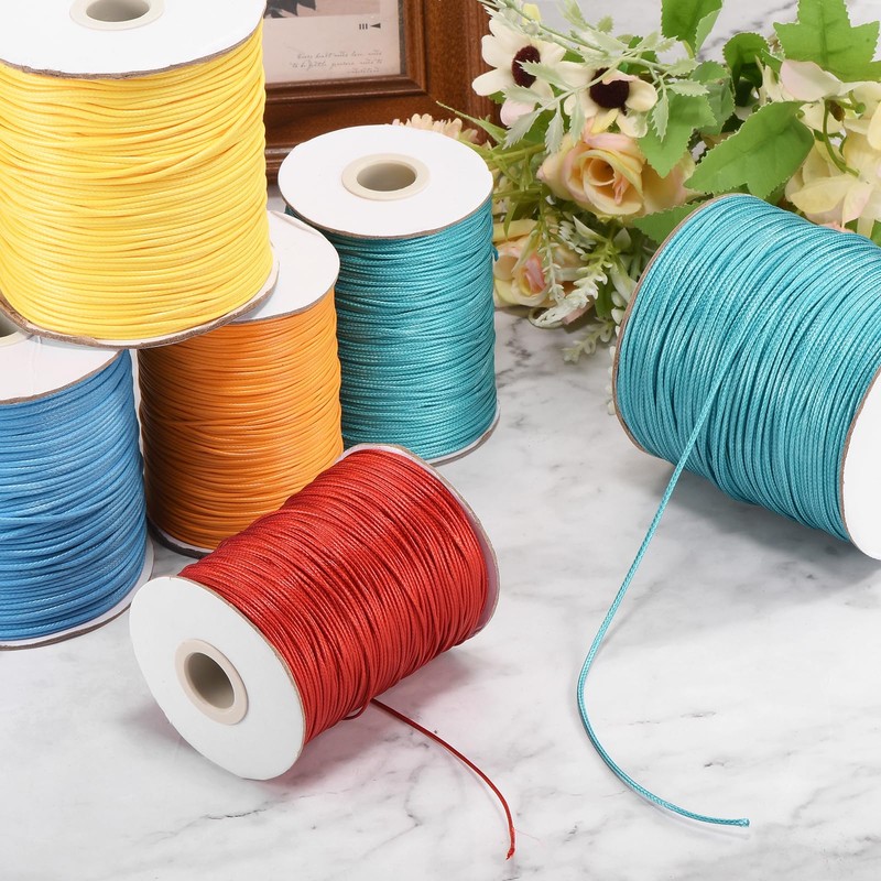 sourcing map Waxed Cord 0.8mm Waxed Polyester Cord 175 Yard
