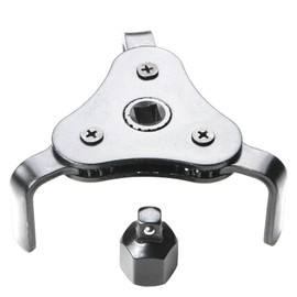 OBEST Ölfilterschlüssel,Verstellbare 3-Backen-Ölfilterzange,Ölfilterentfernungswerkzeug,Entfernt Filter bis zu Einem Durchmesser von 53mm-108mm,für 1/2DR-Antriebswerkzeuge Oder 13/16-Schäfte