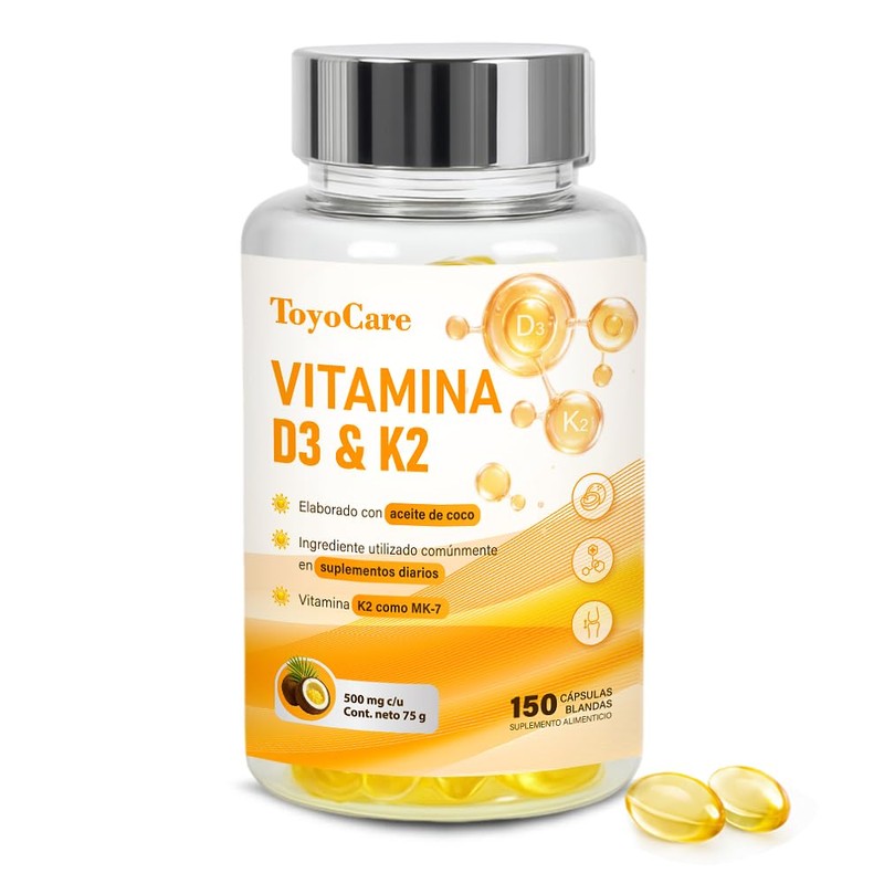 Vitamina D3 K2 400 UI + K2 MK-7, 150 Cápsulas