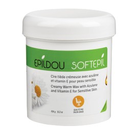 Epildou - Softepil cire tiède crémeuse avec azulène et vitamine E pour peau sensible, pour une hydratation optimale de la peau et une application lisse et soyeuse, soluble à l'huile
