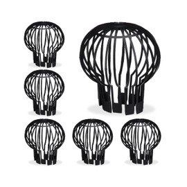 relaxdays 12 x gutter leaf protection, diameter 13 cm, against clogging of downpipes, plastic, gutter screen, black