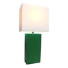 Elegant Designs LT1025-GRN-LB Modern Leather Wrapped Table Lamp for Living