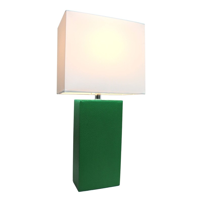 Elegant Designs LT1025-GRN-LB Modern Leather Wrapped Table Lamp for Living