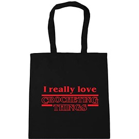 Hippowarehouse I Really Love Crocheting Things Tote Shopping Gym Beach Bag 42cm x38cm, 10 litres