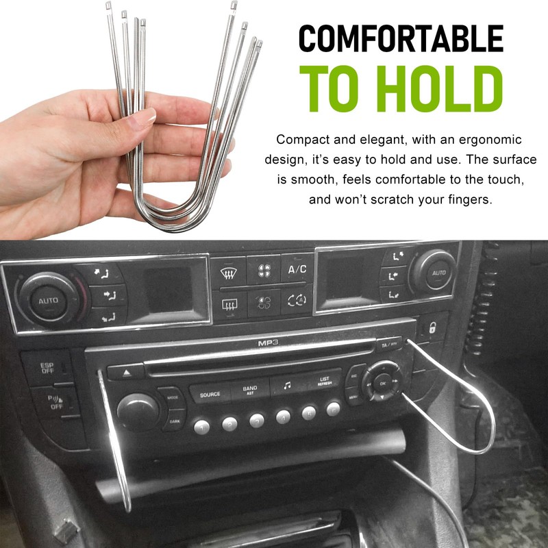 4 PCS Car Radio Removal Pry Tool, U-Shaped Wires+Keys