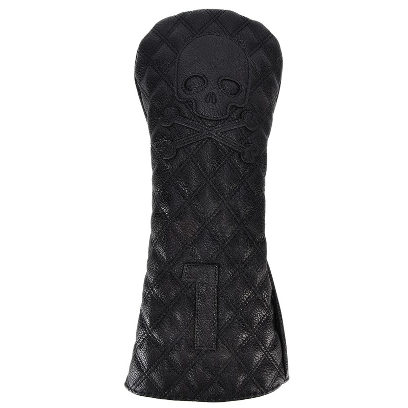 PU Leather Golf Wood Head Covers Waterproof Golf Skull Pattern