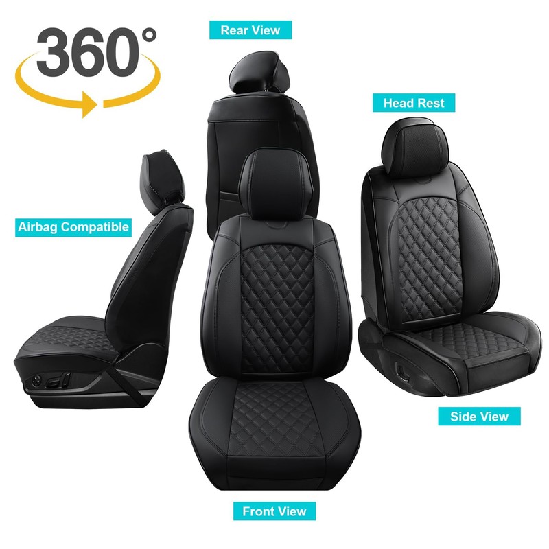 Sxikin Tacoma Seat Covers Front Seats, Waterproof Luxury Faux Leather