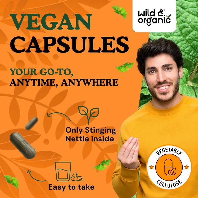 Wild & Organic Stinging Nettle Leaf Capsules 1000 mg -