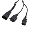 CableOrigin 2ft C14 to C13+NEMA 5-15R Y Splitter Extension Power
