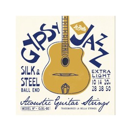 LaBella GJXL-BE Gypsy Jazz Silk & Steel – Extra Light, Ball-Ends Acoustic Guitar String 10-50
