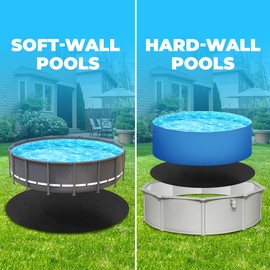 AquaJoyer 28' Round Thicker Heavy Duty Pool Liner Pad for Above Ground Pool, Pool Padding Underlayment for Pool Bottom, Protects Your Pool Prevents Punctures Weed Barrier Comfortable underfoot