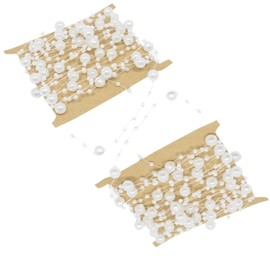 32 Feet (10m) Pearl Garland,Garland Pearl Spool String of Pearls Rose Ribbon String Chain Decorative Beads for Wedding, Party,Christmas Flower Tree and DIY Supplies (White)