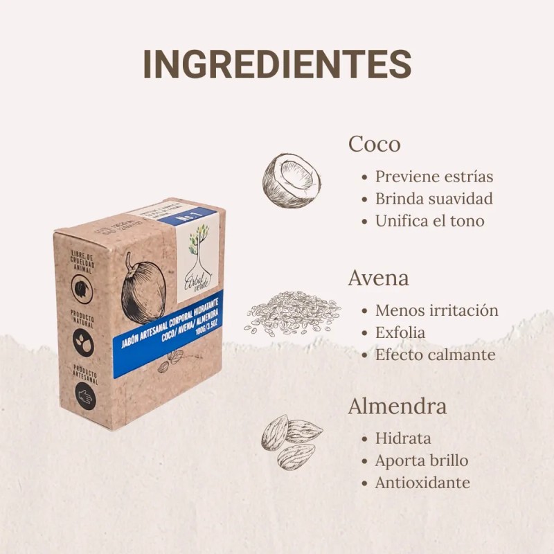3 Pack Jabn Artesanal Corporal Cuidado Natural Vegano 100 G