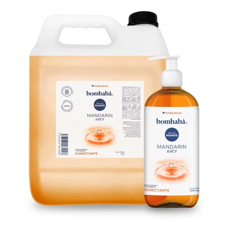 Jabón Líquido Manos Premium Bombabá Kit 4.5 Lt Dosificador