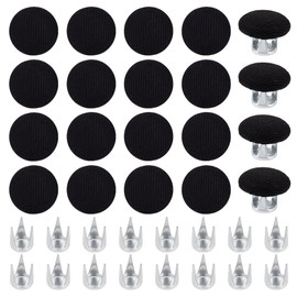 BENECREAT 20Sets Black 14.5mm Baseball Cap Button Top Replacement, Cotton Top Hat Button Replacement Repair Cap Top Buttons for Hat Button Replacement Repair Making