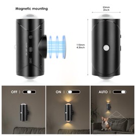 Rechargeable Battery Night Light, 7 Colors LED Motion Sensor Stair Light, Wireless Magnetic Wall Lamp, Cordless LED Wall Night Lights for Steps, Bedroom, Hallway, Courtyard, Holiday Decor, Black 1pcs