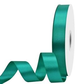 Maclemon Teal Double Satin Ribbon 7/8 inches x 100 Yards Solid Colour Ribbon For Gift Wrapping Craft Sewing Hair Accessories Balloons Birthday Parties Wedding Decorations And More