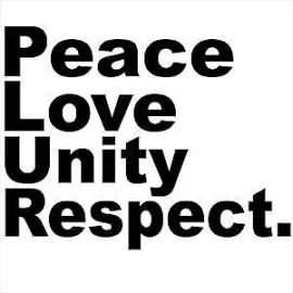 CMI Peace Love Unity Respect Decal Sticker | 5.5-Inches By 4.2-Inches  Black Vinyl