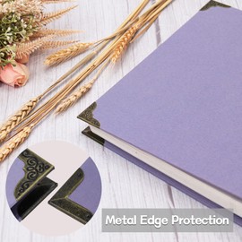 Vienrose Photo Album Self Adhesive 40 Pages Hardcover with DIY Scrapbooking Kit 3 Rings Paper Scrapbook for Lover Friends Kids Wedding Purple