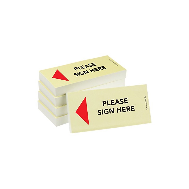 PRICARO Sticky Note "Please Sign Here", Arrow Left, 100 Sheets,