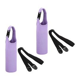PATIKIL 67mmx185mm Water Bottle Sling Bag, 2 Pack Neoprene Portable Insulated Bottle Holder Carrier with Removable Adjustable Shoulder Strap, Light Purple