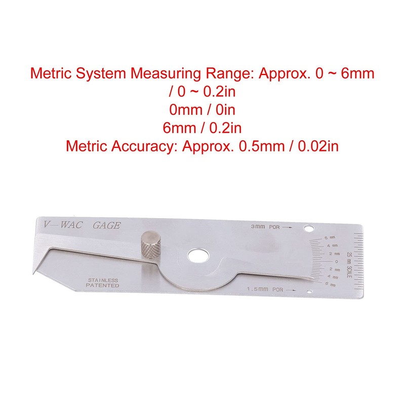 Hyuduo Welding Gauge Single Stainless Steel Undercut Inch Inspection Weld