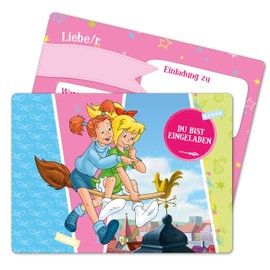Papierdrachen Bibi Blocksberg Children's Birthday Invitations for Birthday Party DIN A6 Invitations for Boys and Girls up to 10 Years (Pack of 12)