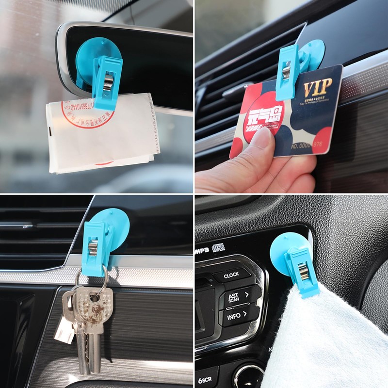 Car Suction Cup Clip Ticket Holder Car Bill Card Clamp