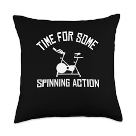 Time For Some Spinning Action Spin Cycle Bike Throw Pillow