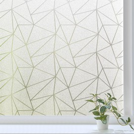 NINETREX Window Privacy Film Frosted Glass Window Clings Decorative Coverings Non-Adhesive Sun Blocking Stickers for Home Office Garage,17.5 x 157.4Inches